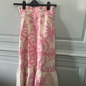 Sea New York Pink and Cream Midi Skirt